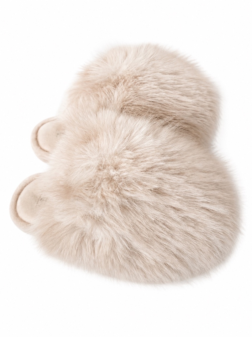 Rebecca Minkoff Faux Fur Slide Slippers Cream Beige US Women Small S 5-6 Cozy